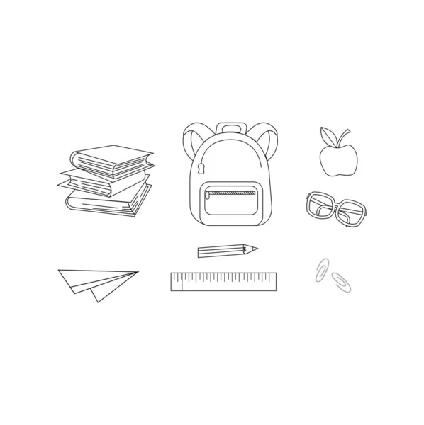 Materiales Escolares Blanco — Vector de stock