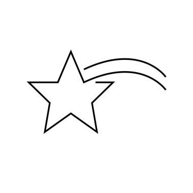 Beyaz üzerine kayan yıldız simgesi