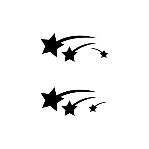 Falling Stars Icons White — Stock Vector