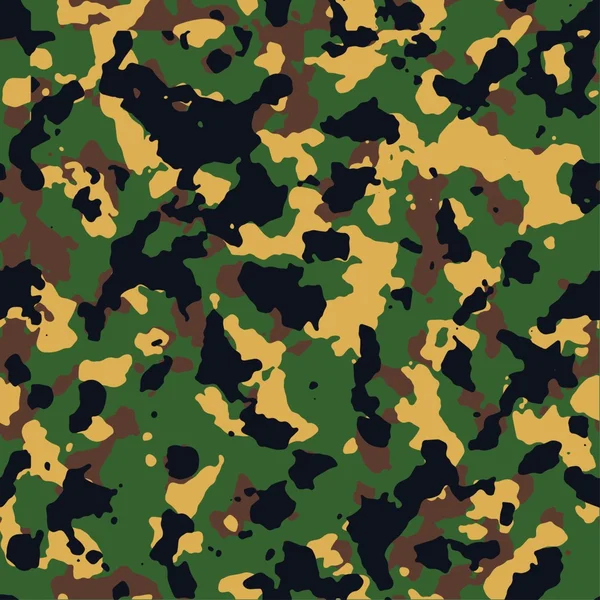 Bosque brillante sin costuras patrón de camuflaje vector — Vector de stock