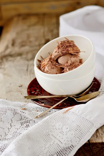 Fresh chocolate ice cream — Stock Photo, Image