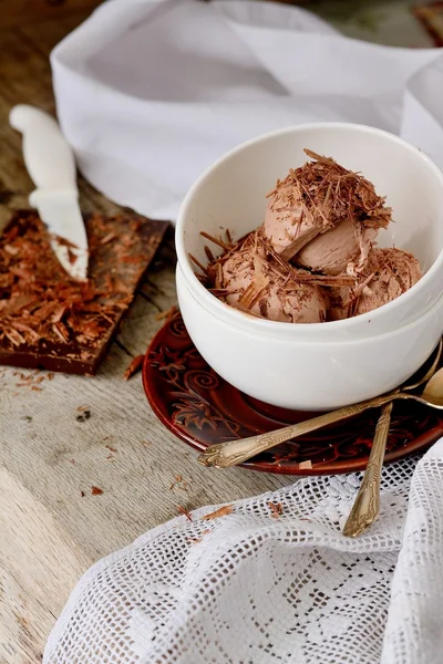 Fresh chocolate ice cream — Stock Photo, Image