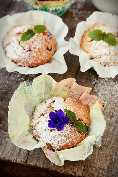 Muffins de cranberry caseiros frescos — Fotografia de Stock