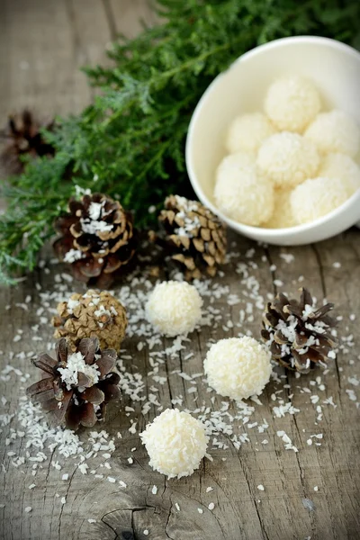 Homemade candies with coconut. — Stock Photo, Image