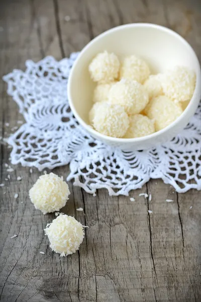 Homemade candies with coconut. — Stock Photo, Image