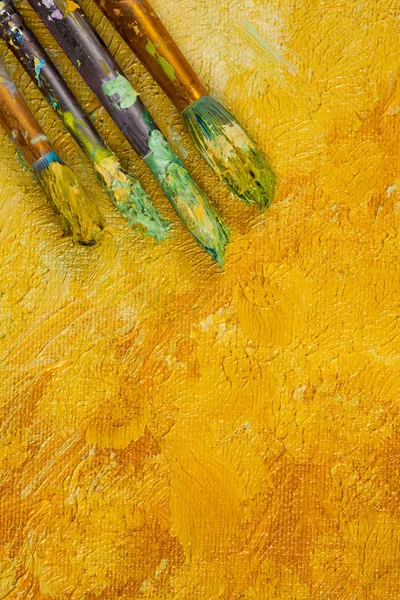 Sanatçılar sanat arka planda fırçalar — Stok fotoğraf