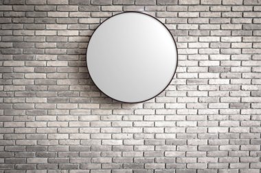 Şablon - koyu kırmızı tuğla duvar logosuna daire Lightbox