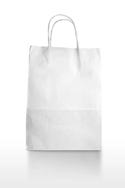 Білий покупки сумка — стокове фото