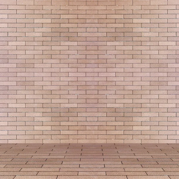 Perspectiva interior vacía con pared de azulejos de ladrillo — Foto de Stock