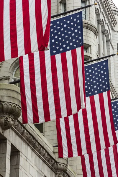 American flag hanging stars stripes — Stock Photo, Image