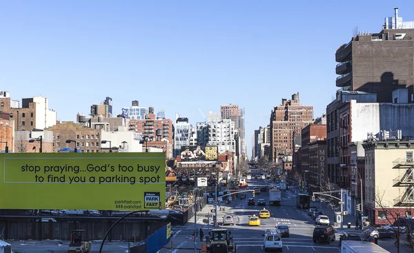 Panorama streetscene manhattan v new Yorku — Stock fotografie