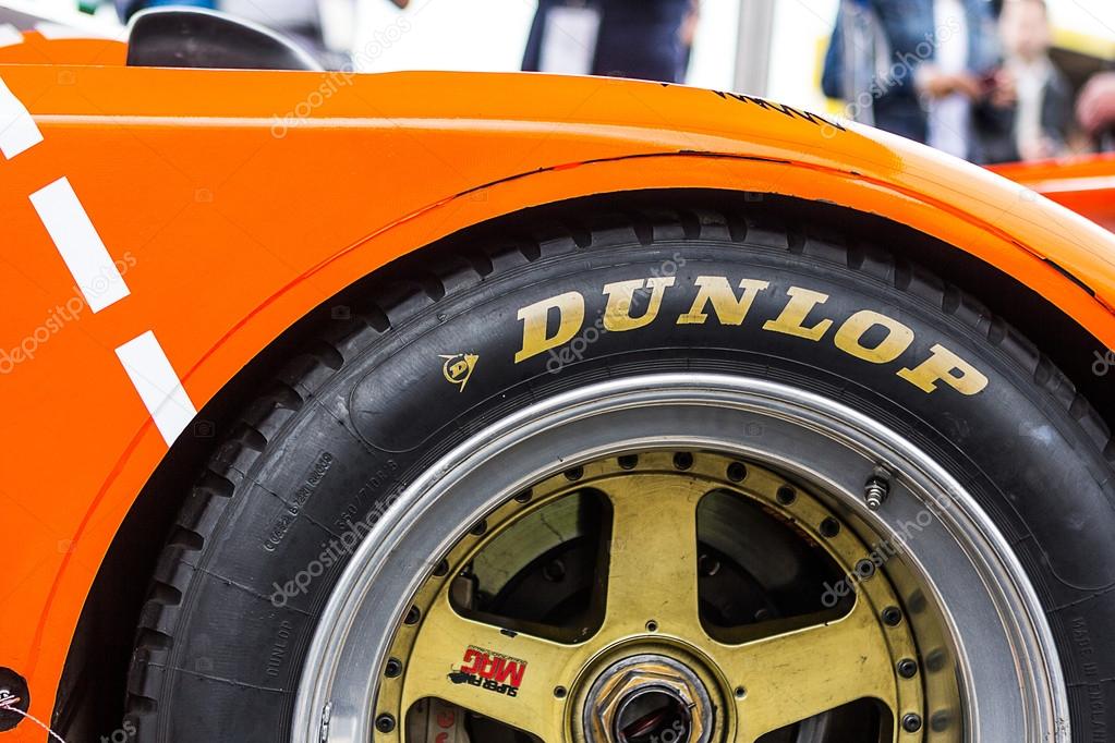 Racing car with wheels of Dunlop Stock Editorial Photo © LaurentiuZ
