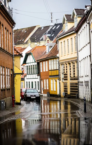 Landmark street en Aalborg, norte de Jutlandia, Dinamarca — Foto de Stock