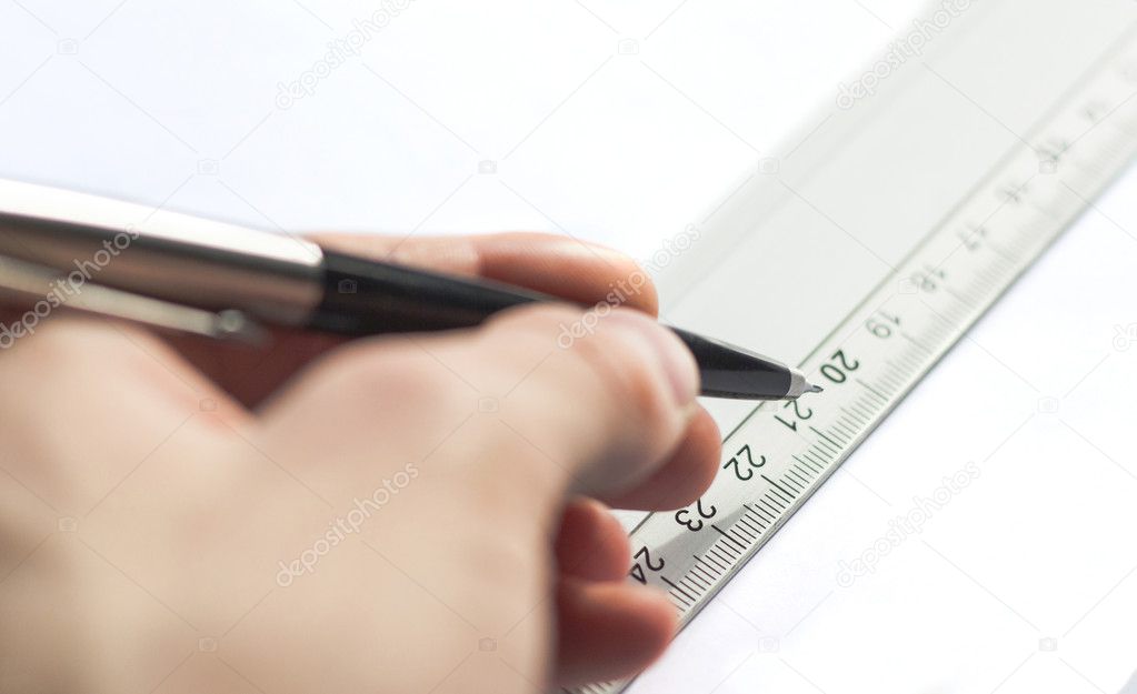 Hand drawing with ruler