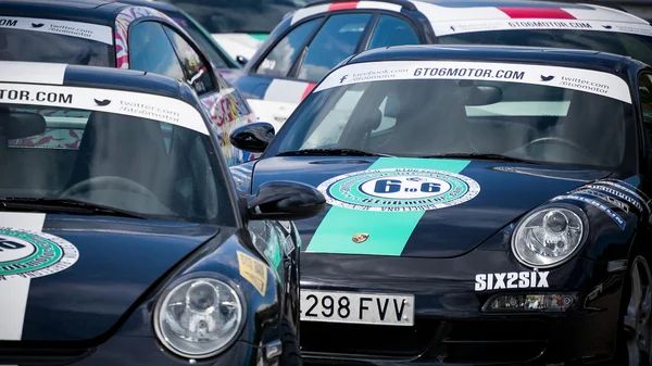 Seis a seis raça Porsche — Fotografia de Stock