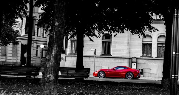 Červené ferrari 599 gtb Coupé — Stock fotografie