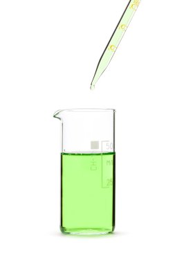 laboratuvar cam kimyasal sıvı ile