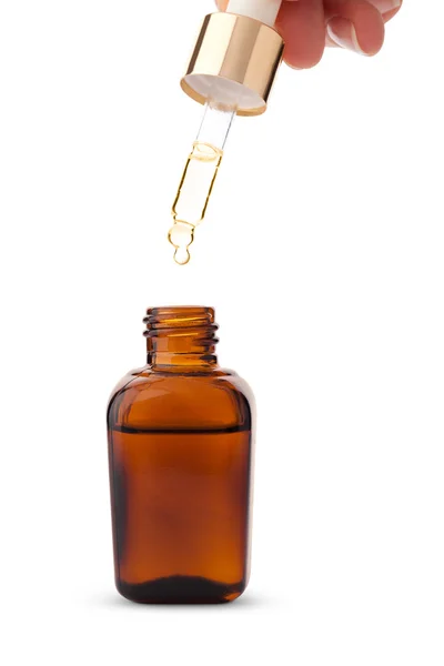 Láhev přírodní olej pro ošetření nehtů — Stock fotografie
