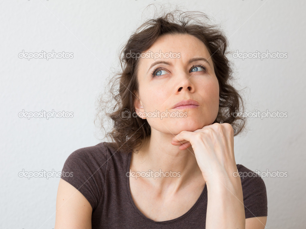 Woman thinking about seriously