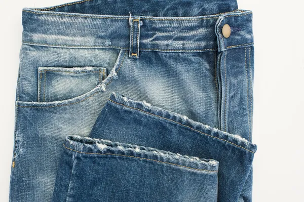 Blue aged jeans Stockfoto