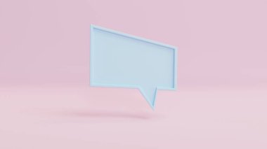 3D görüntüleme, 3D illüstrasyon, konuşma baloncuğunu pastel renkte ayır