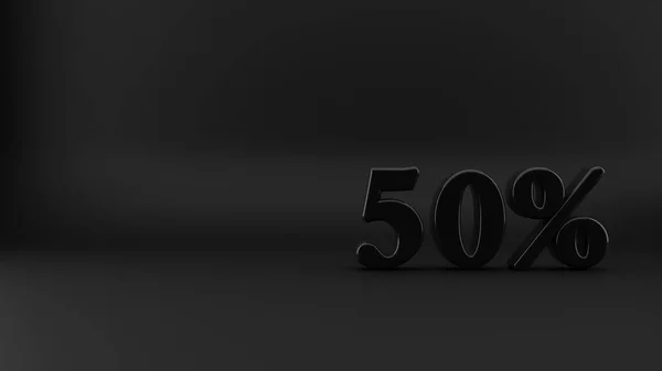3D渲染 3D图解光滑的Sale字母表 带有黑色背景的文本空格 — 图库照片