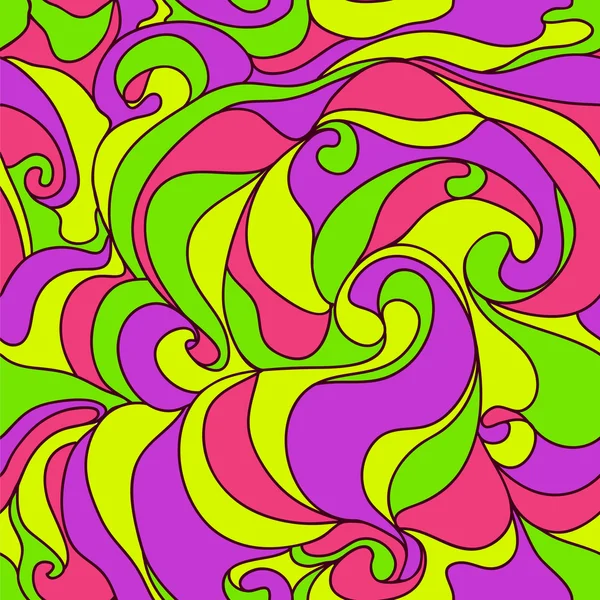 Vibrant abstract curly seamless pattern — Stock Vector
