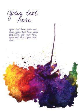 vektör suluboya metin için yer ile izole üzerinde beyaz leke