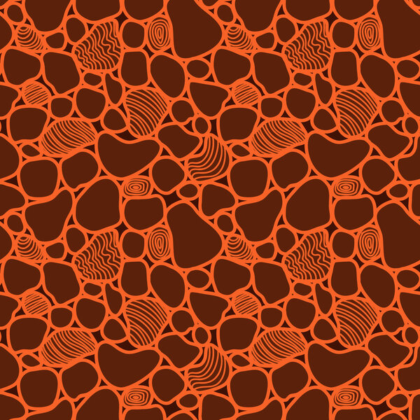 Vector abstract seamless  pattern with tiles in different shapes