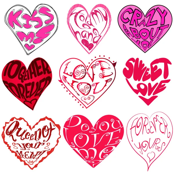 Set van prachtige hart stickers — Stockvector