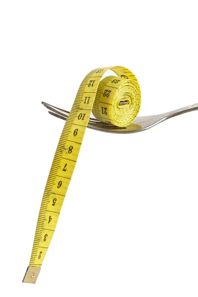 Fork and measuring — Stock Photo, Image