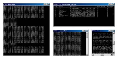 Retro OS kullanıcı arayüzü. Klasik bilgisayar yazılımı. Metin komut terminali penceresi. Programlamanın ya da hacklemenin estetiği. Vektör illüstrasyonu