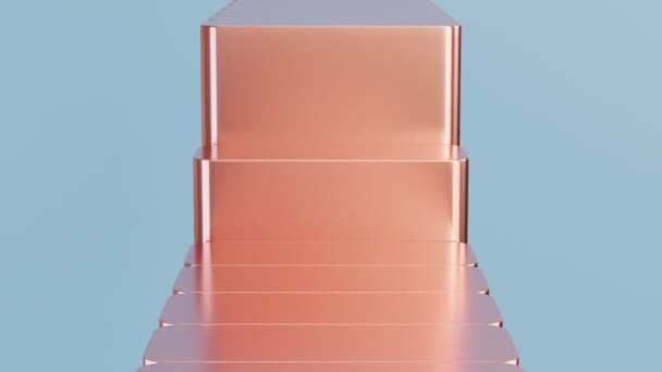 銅板を動かす 現代の幾何学的背景 実際の動作設計 アブストラクト3Dレンダリング 4Kシームレスループビデオ — ストック動画