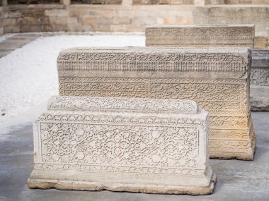 mezar taşları bir avlu, Bakü, Azerbaycan