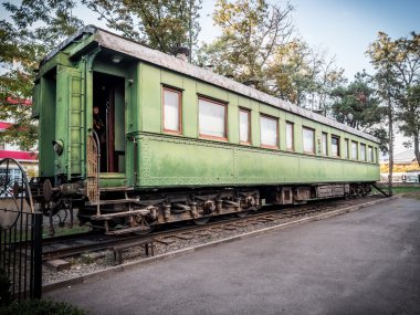 Gori, Gürcistan - 31 Ekim 2013: Stalin demiryolu araba onun memleketi gori, georgia, Kafkasya bölgesindeki stalin Müzesi önünde