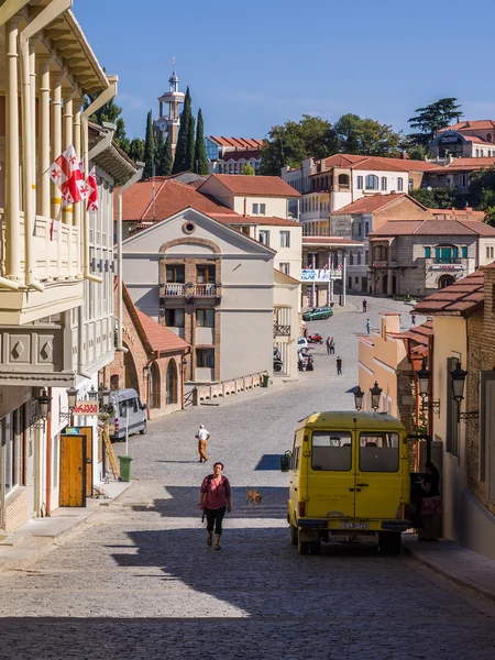 SIGHNAGHI, GEORGIA - 29 de setembro de 2012: Sighnaghi - a capital da região vinícola Kakheti, na Geórgia, Cáucaso — Fotografia de Stock