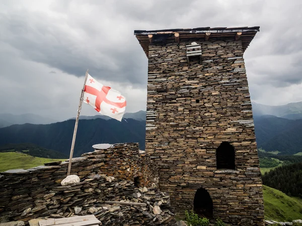 著名的防御塔，在泽摩奥马洛村 (keselo) — 图库照片