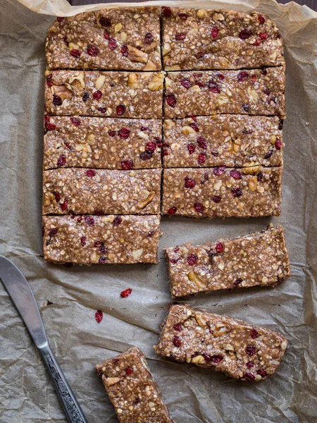 Barras de proteína granola caseiro — Fotografia de Stock