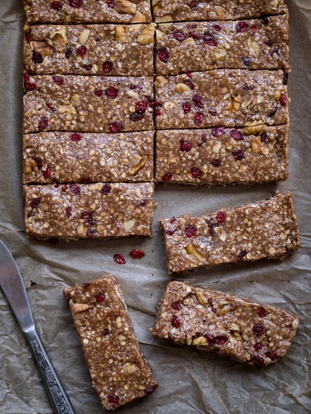 Barras de proteína granola caseiro — Fotografia de Stock