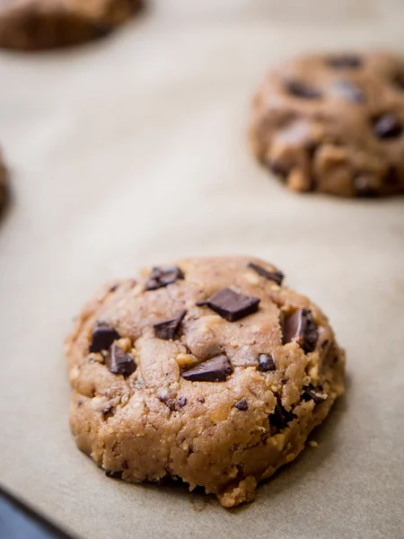 Mogyoróvaj csokoládé chip cookie-k — Stock Fotó