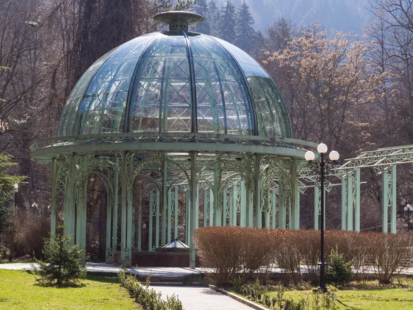 La source d'eau chaude dans le parc aquatique minéral de Borjomi, Géorgie — Photo