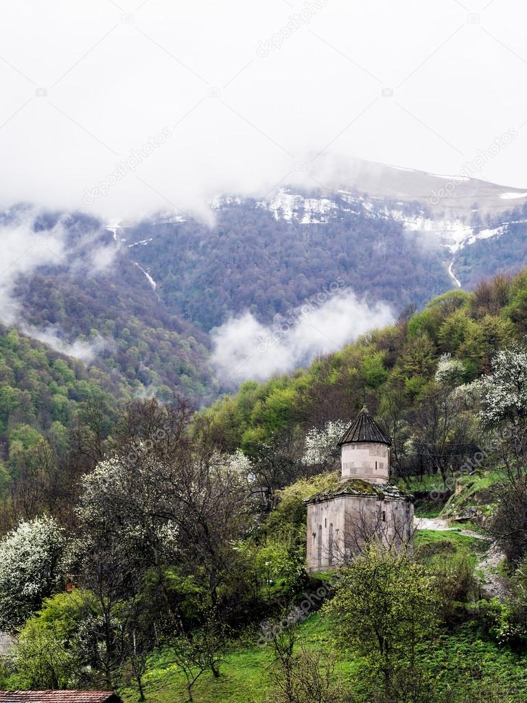 GOSH, ARMENIA - APRIL 13: Chapel of the Goshavank Monastery on April 13, 2013. Goshavank complex was built in 12-13th century, remains in good condition which makes it a popular tourist destination