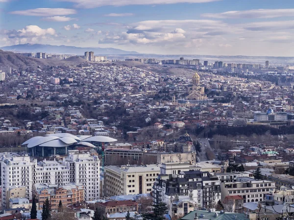 Tbilisi vista dal Pantheon Mtatsminda — Foto Stock