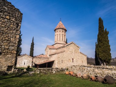 Gürcistan 'ın Kakheti bölgesindeki Ikalto Katedrali