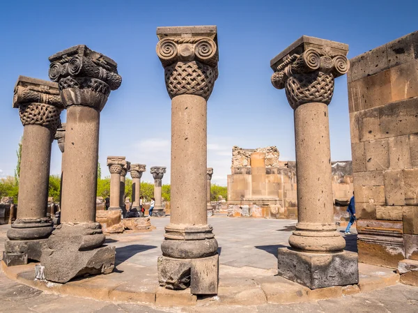Ruínas da Catedral de Zvartnots na Armênia . — Fotografia de Stock
