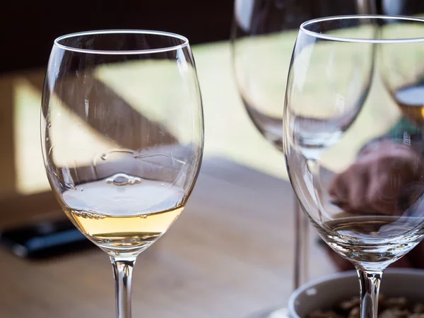 Style géorgien vins du blanc-sec Kisi servi au cours de la dégustation de vin — Zdjęcie stockowe