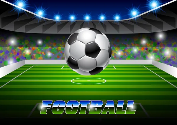 Futbol topu ile stadyum — Stok Vektör