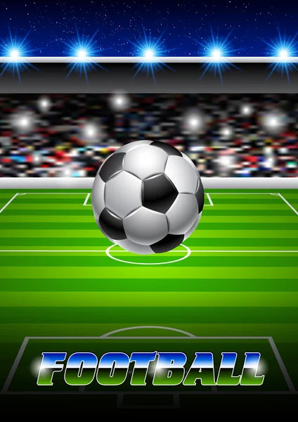Stadium with soccer ball — Stock Vector