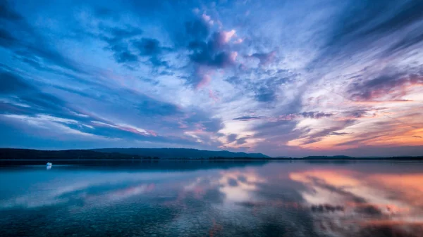 Панорама Заходу Сонця Прекрасному Озері Констанс — стокове фото
