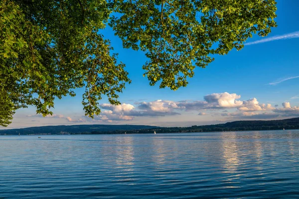 Urlaub Sommer Schönen Bodensee Blauer Himmel Und Sonnenschein — Stockfoto